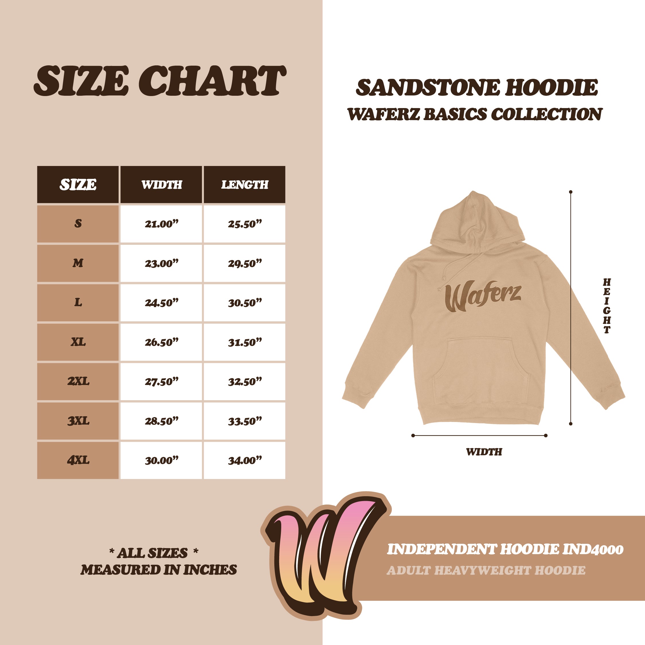 Waferz Basics: Sand Logo Hoodie