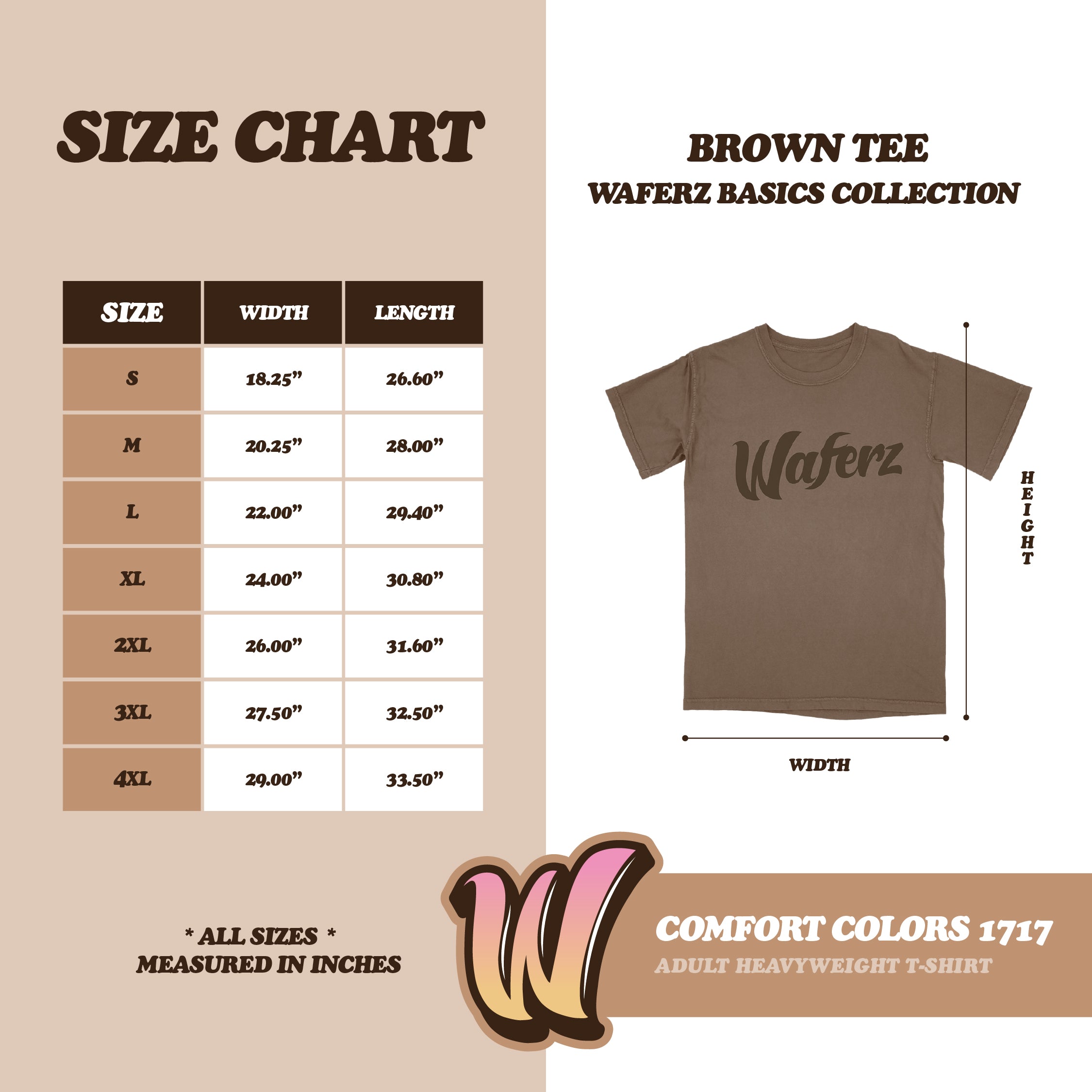 Waferz Basics: Brown Logo Tee