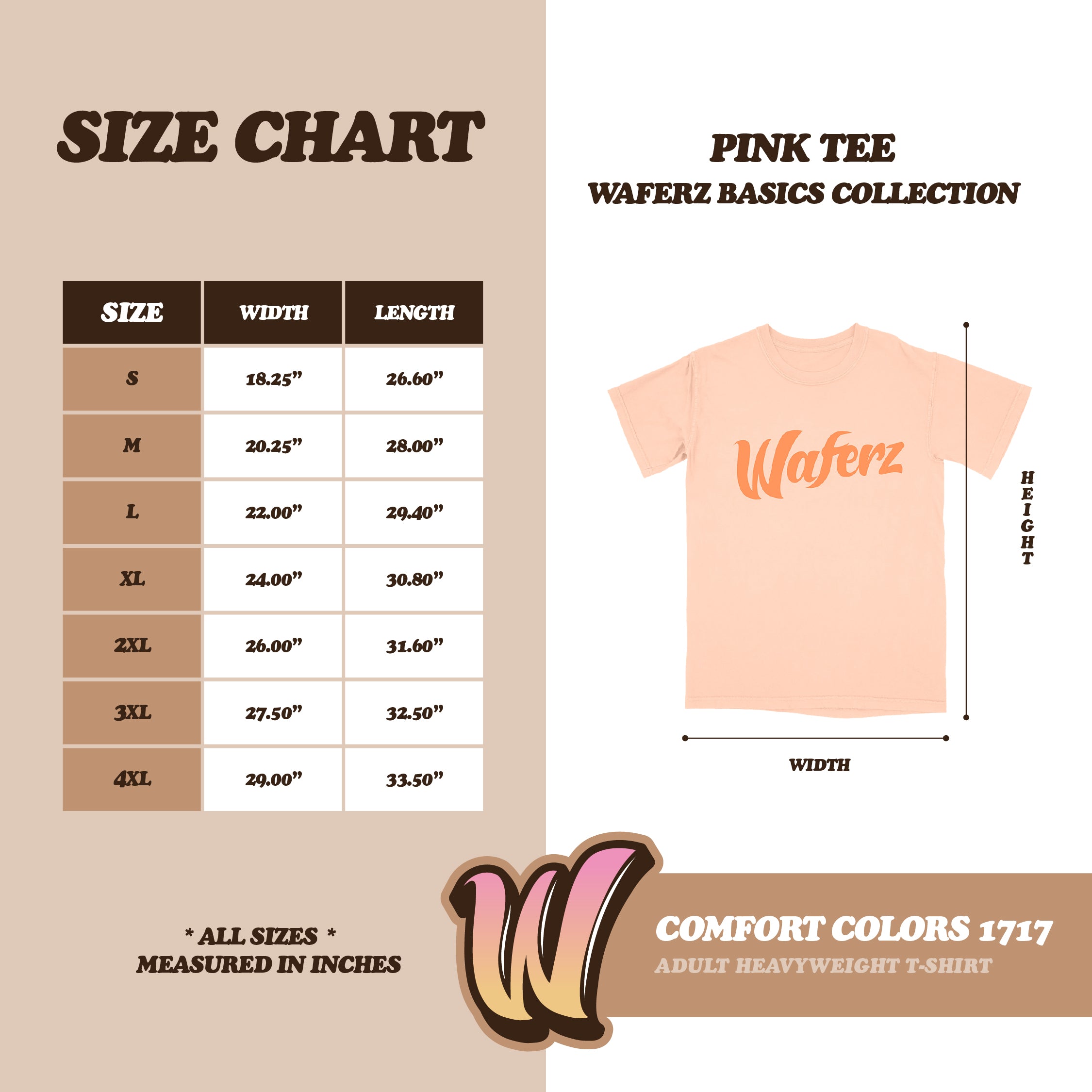 Waferz Basics: Peach Logo Tee